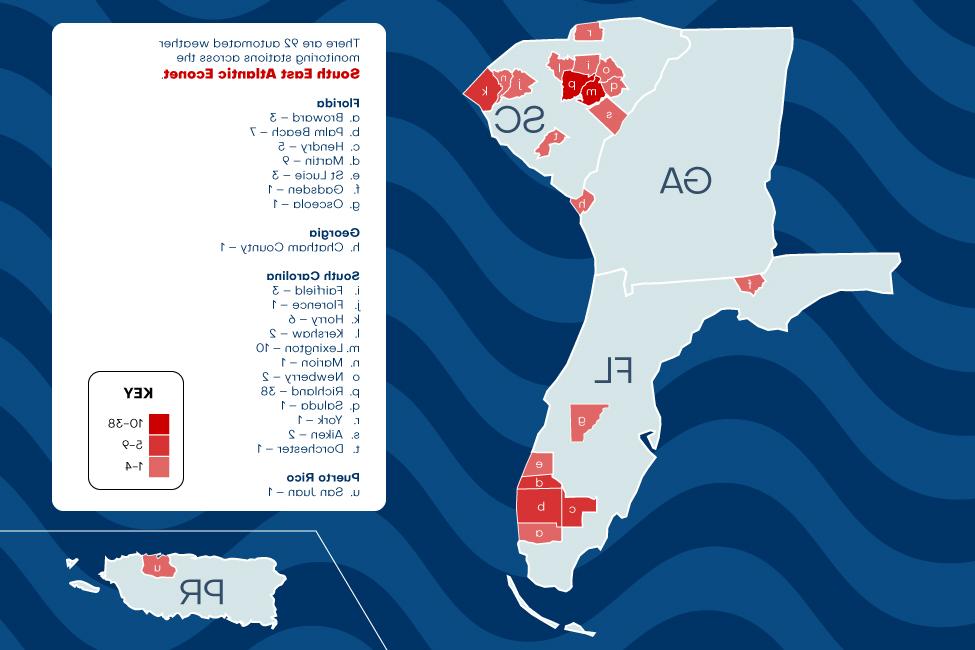 NOAA map of automated weather monitoring stations